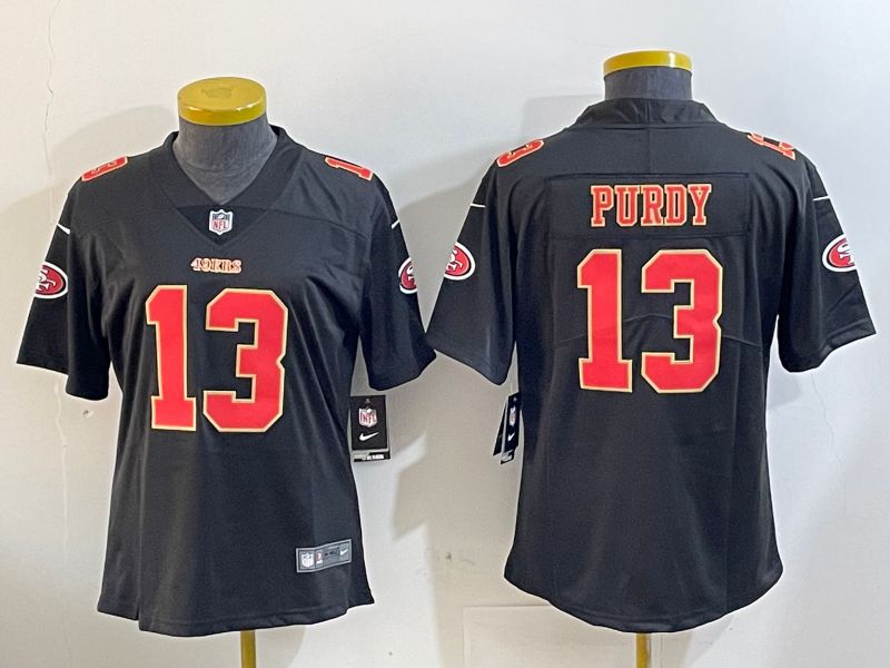 Youth San Francisco 49ers #13 Purdy Black Gold 2024 Nike Vapor Limited NFL Jersey style 12023->youth nfl jersey->Youth Jersey